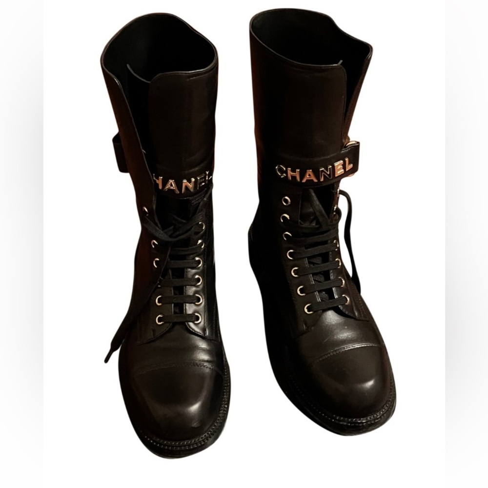 New Chanel Combat Boots Size 40